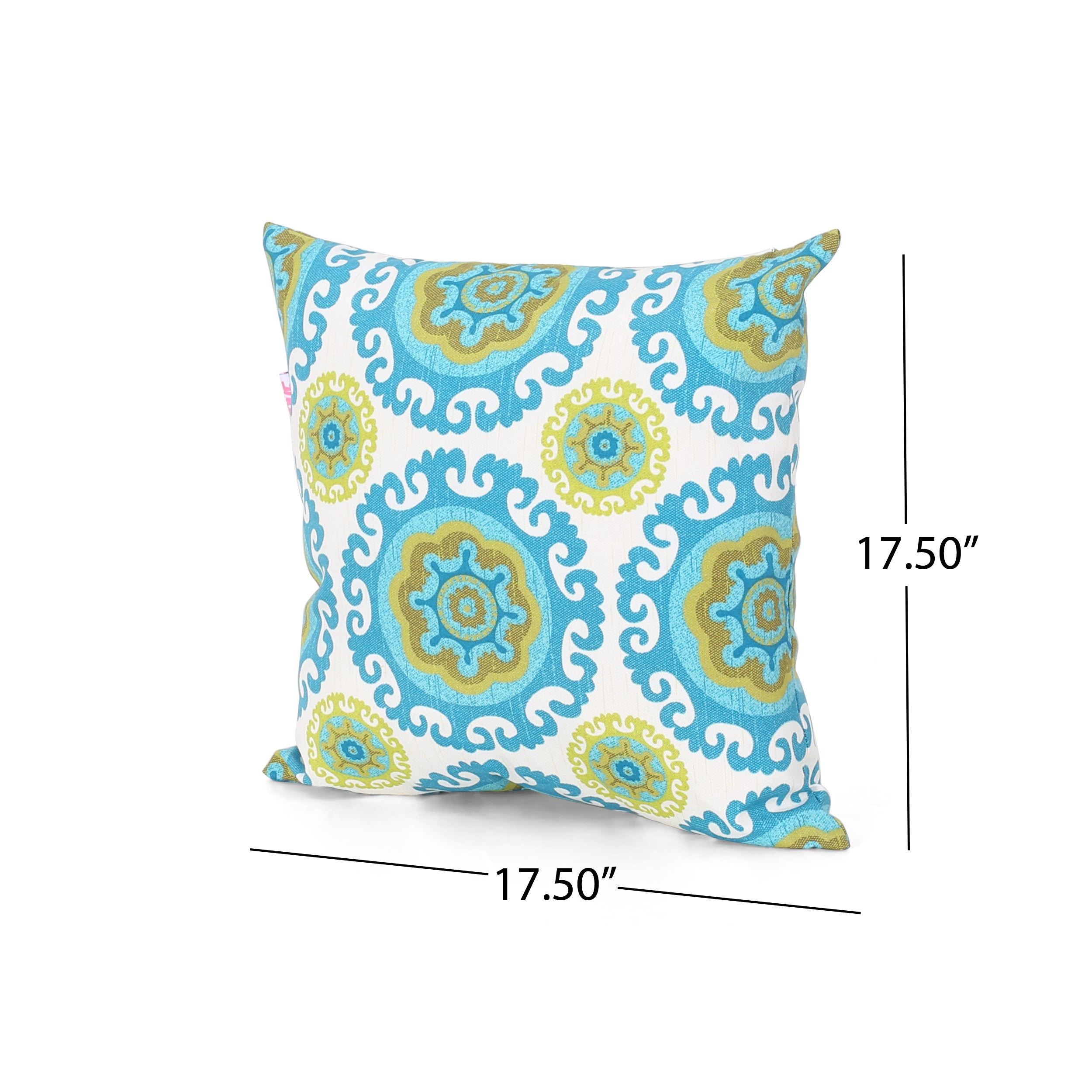 Moiz Outdoor Modern Square Water Resistant Fabric Pillow (Set of 2)