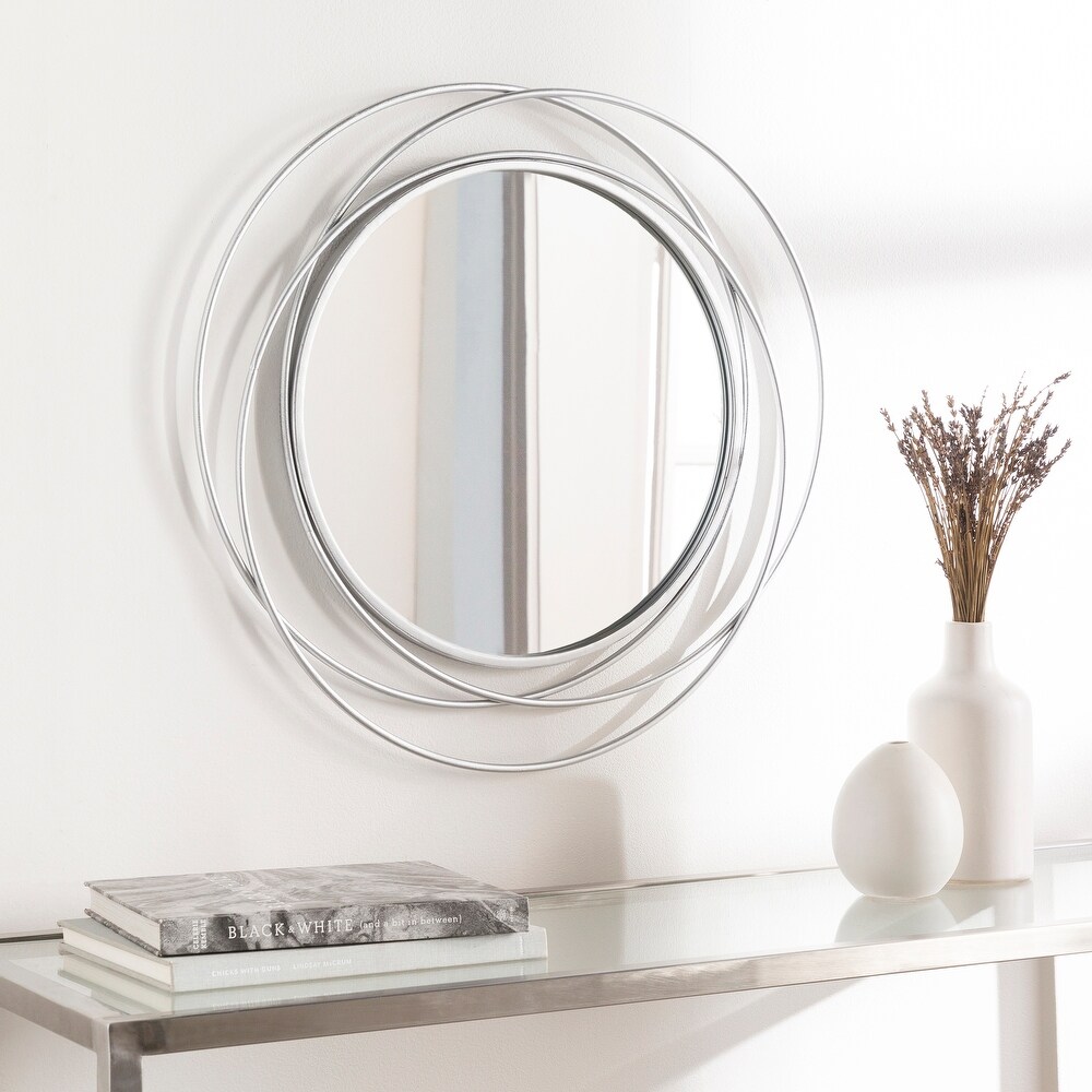 Artistic Weavers Kindra Modern Circles Silver Round Mirror