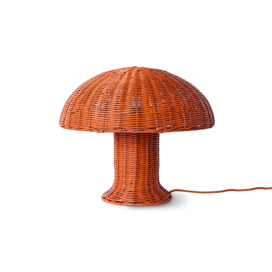 Rattan mushroom table lamp Coral