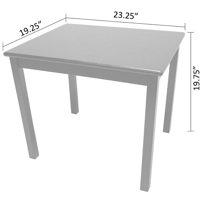 eHemco Solid Hard Wood Kids Table and X-Back Chairs， 3 Pieces Set