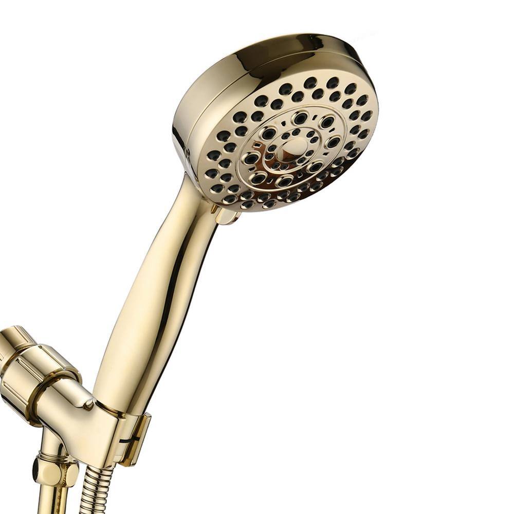 Magic Home 5-Spray Patterns with 2.5 GPM 3.72 in. Wall Mounted Handheld Shower Head with Massage and Mist Spray in Polished Gold MMS-5B002GD