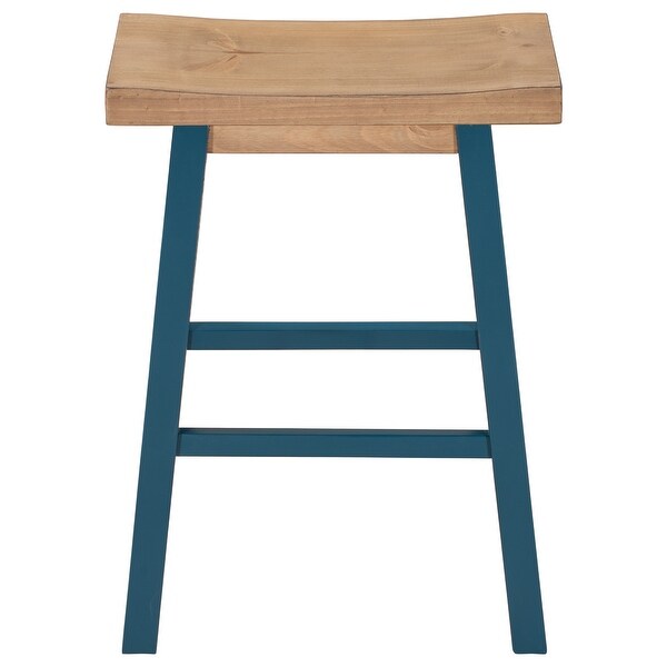 Farmhouse Rustic 2-piece Counter Height Wood Kitchen Dining Stools