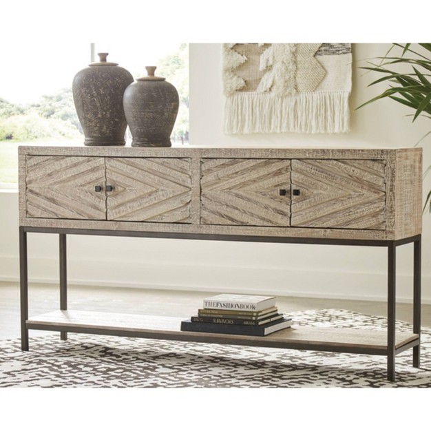 Roanley Sofa console Table Distressed Brown Signature Design By Ashley