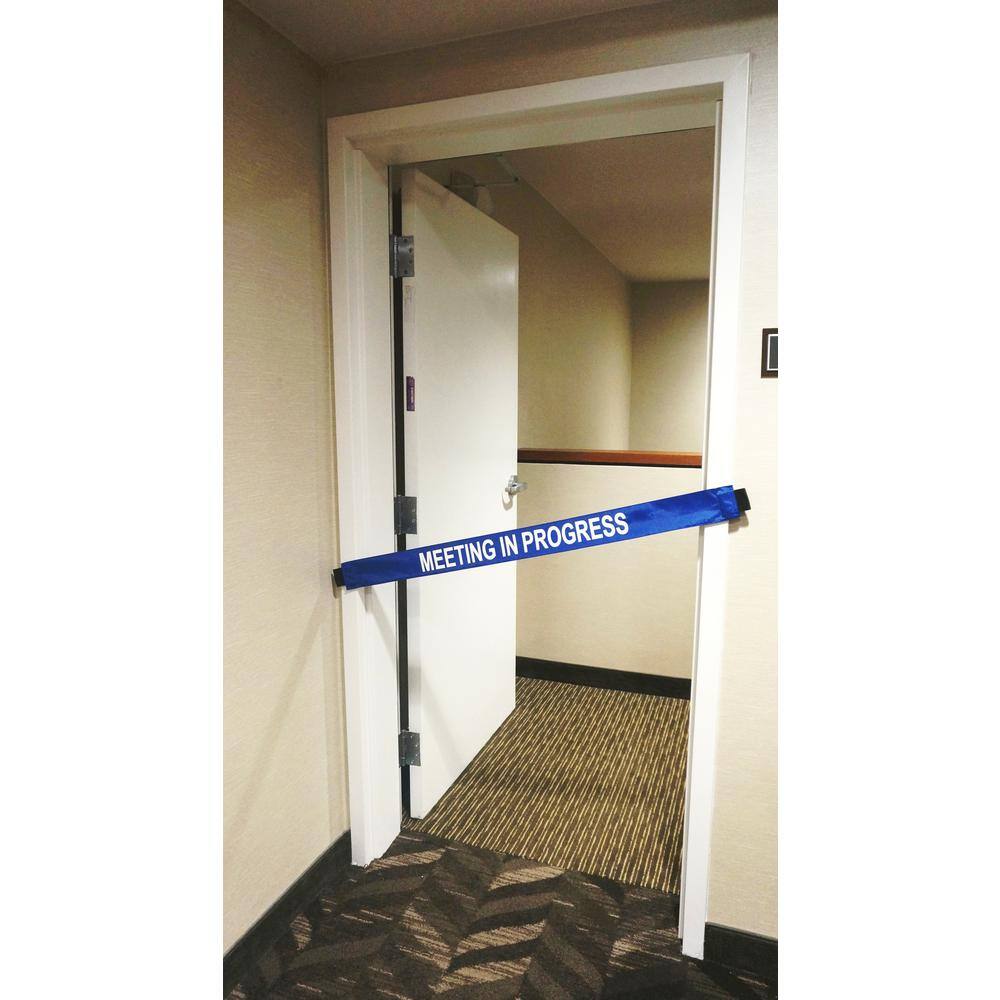 Magnetic Door Barrier Nylon Meeting in Progress Door Banner with Magnetic Ends fits Up To A Standard 36 in. W doorway MIP-S-01