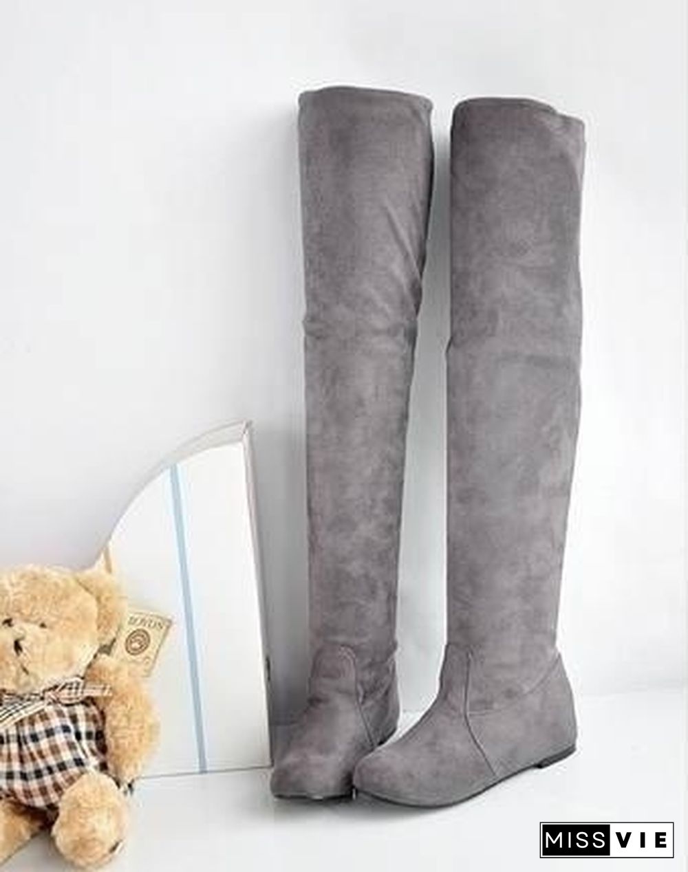 Fashion Black Leopard Women Boots Winter Spring Ladies Flat Bottom Boots Shoes Over The Knee High Leg Suede Long Boots And Short Boots Designer