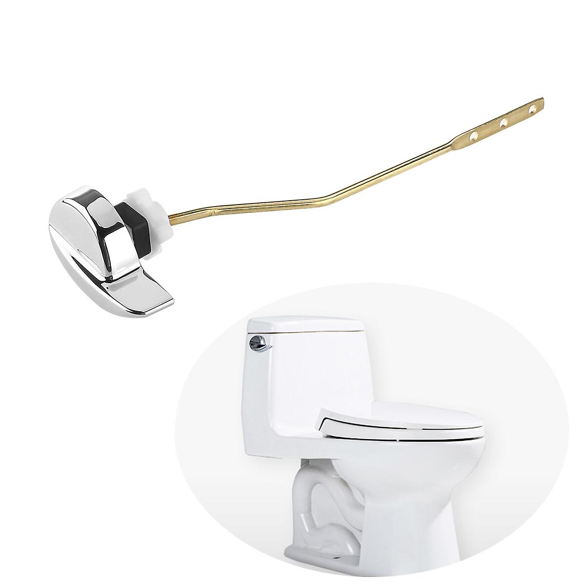 Oulii Angle Fitting Side Mount Toilet Lever Handle Compatible For Toto Kohler Toilet Tank (silver+golden)