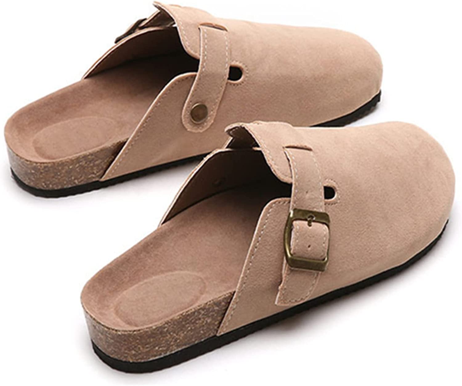 Boston Clogs for Women Suede Clog for Men Dupes Cork Mules Soft Classic Leather Shoes Anti-Slip Sole