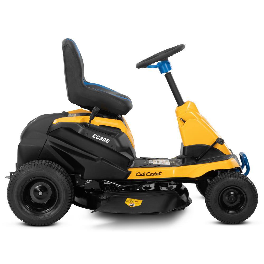 Cub Cadet 30 in. 56-Volt MAX 30 Ah Battery Lithium-Ion Electric Drive Cordless Riding Lawn Tractor with Mulch Kit Included CC30E