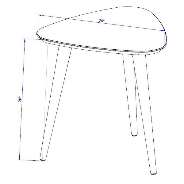 Utopia High Triangle End Table in Off White