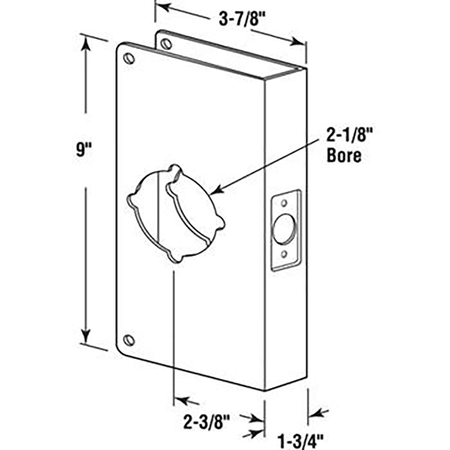 Prime-Line 9 in. H X 3.875 in. L Stainless Steel Lock and Door Reinforcer