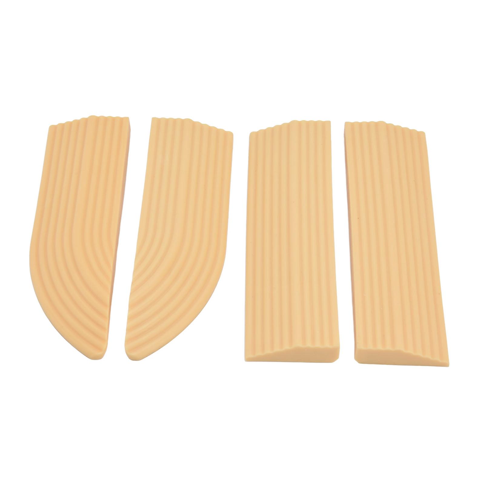 4pcs Universal Sweeper Door Sill Stair Wheelchair Door Sill Free Assembly Rubber Door Threshold Protectbeige