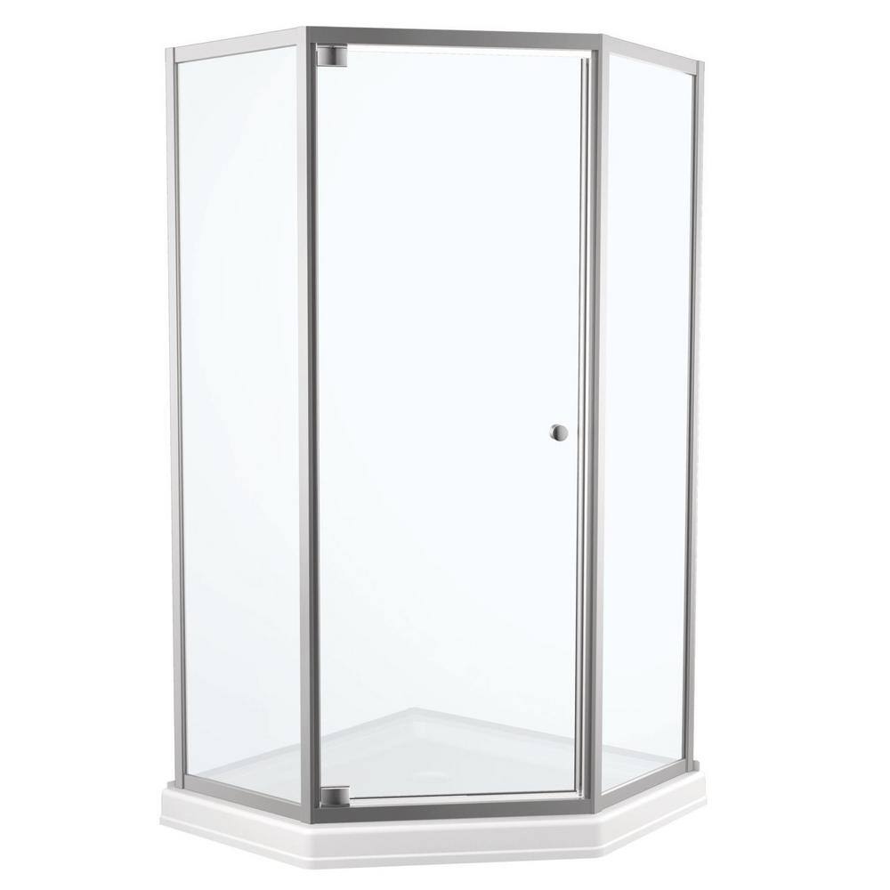 Delta Foundations 38 in. W x 74 in. H Neo-Angle Pivot Framed Corner Shower Enclosure in Chrome B99912-3838-PC