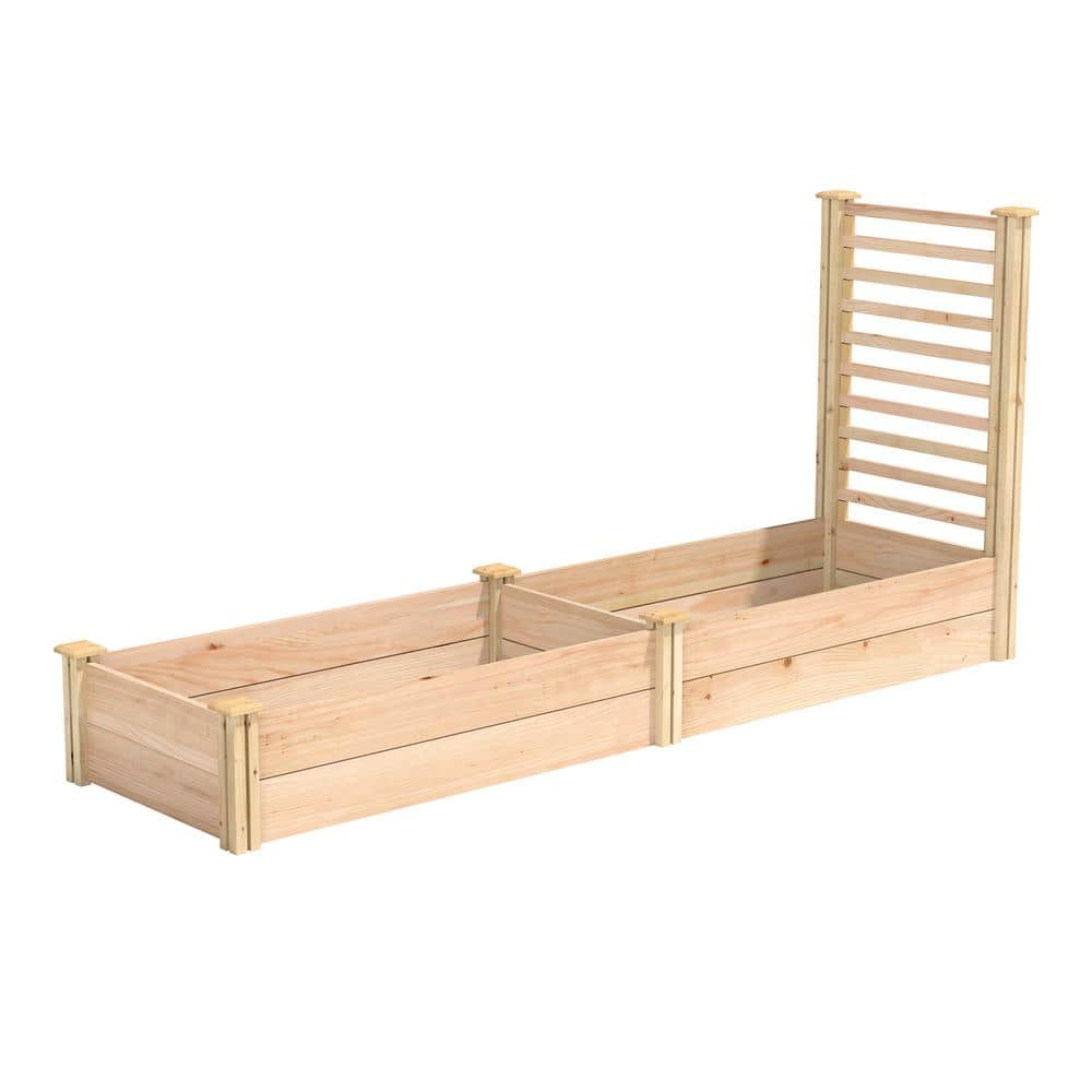 Miracle-Gro 96 in. L x 24 in. W x 11 in. H Cedar Raised Garden Bed with Trellis RCMG2811TRE