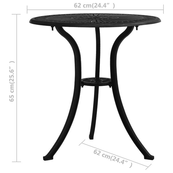 vidaXL Patio Table Black 24.4