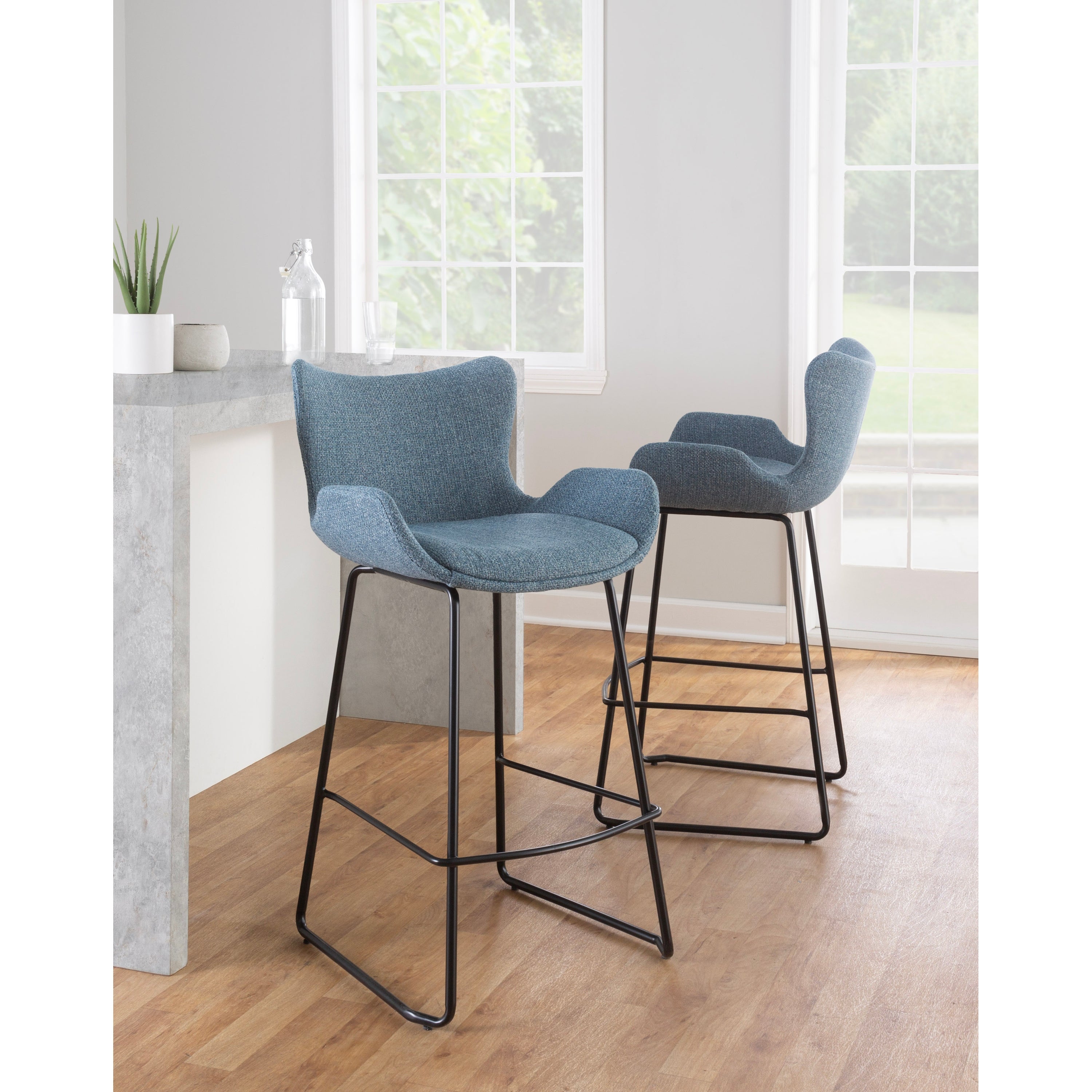 Porch and Den Kamil Upholstered Counter Stool - Set of 2