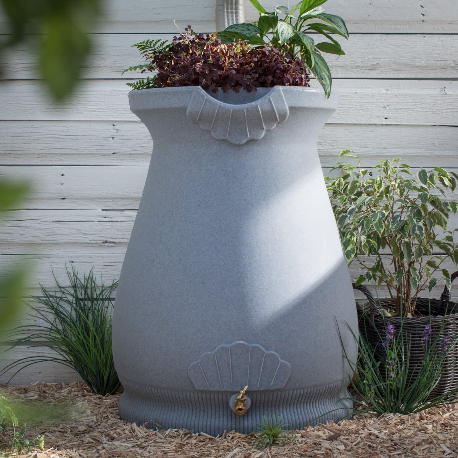 Good Ideas Rain Wizard Urn 65-Gallon Rain Barrel - Dark Granite