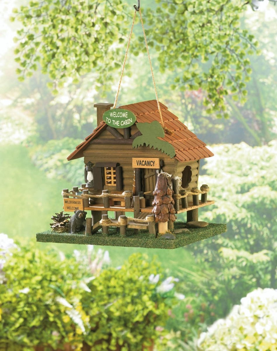 Zingz and Thingz Woodland Cabin Bird House