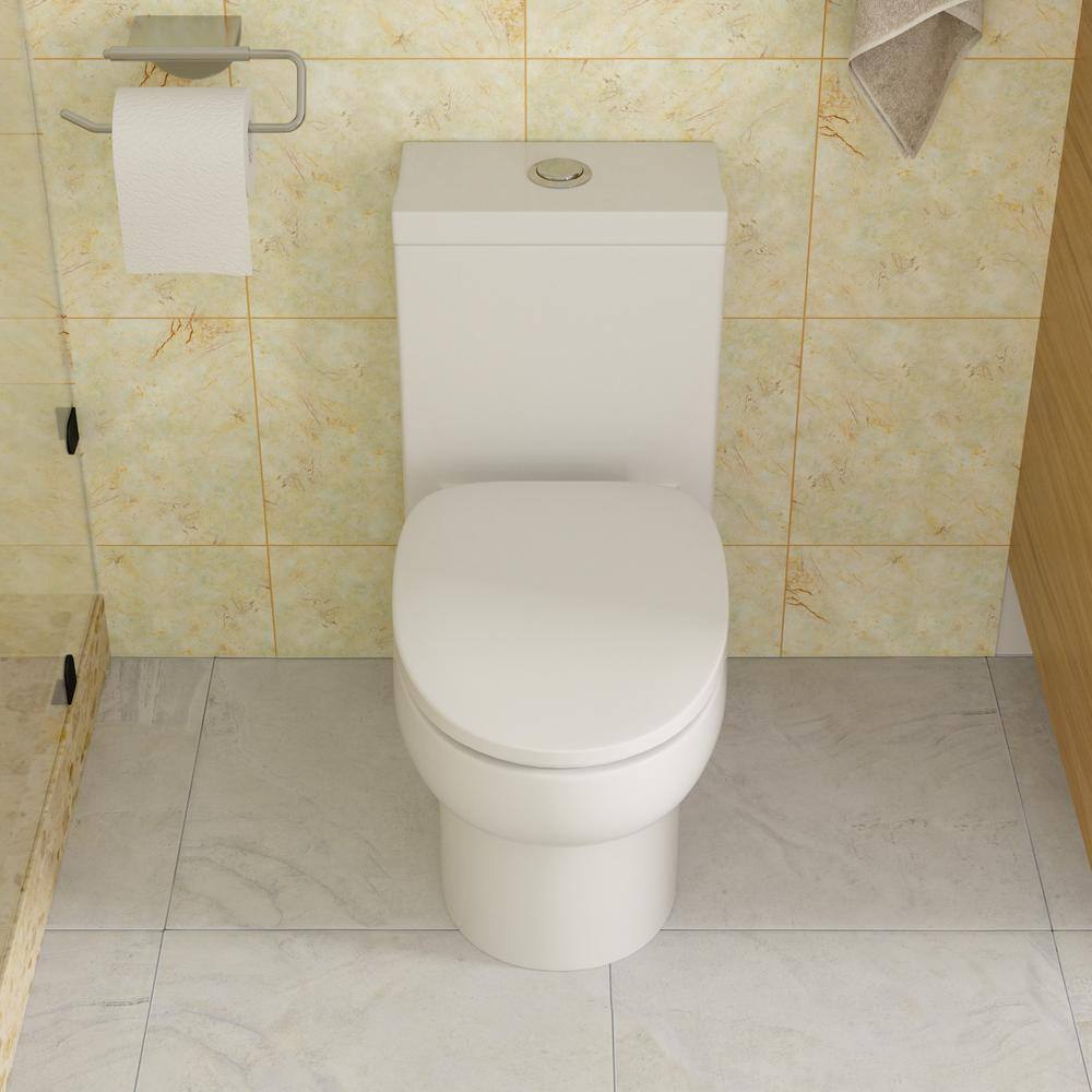 LORDEAR 12 in. Rough-In 1-piece 1.61.1 GPF Dual Flush Elongated Toilet in White Soft Close Seat Included MT60DL8