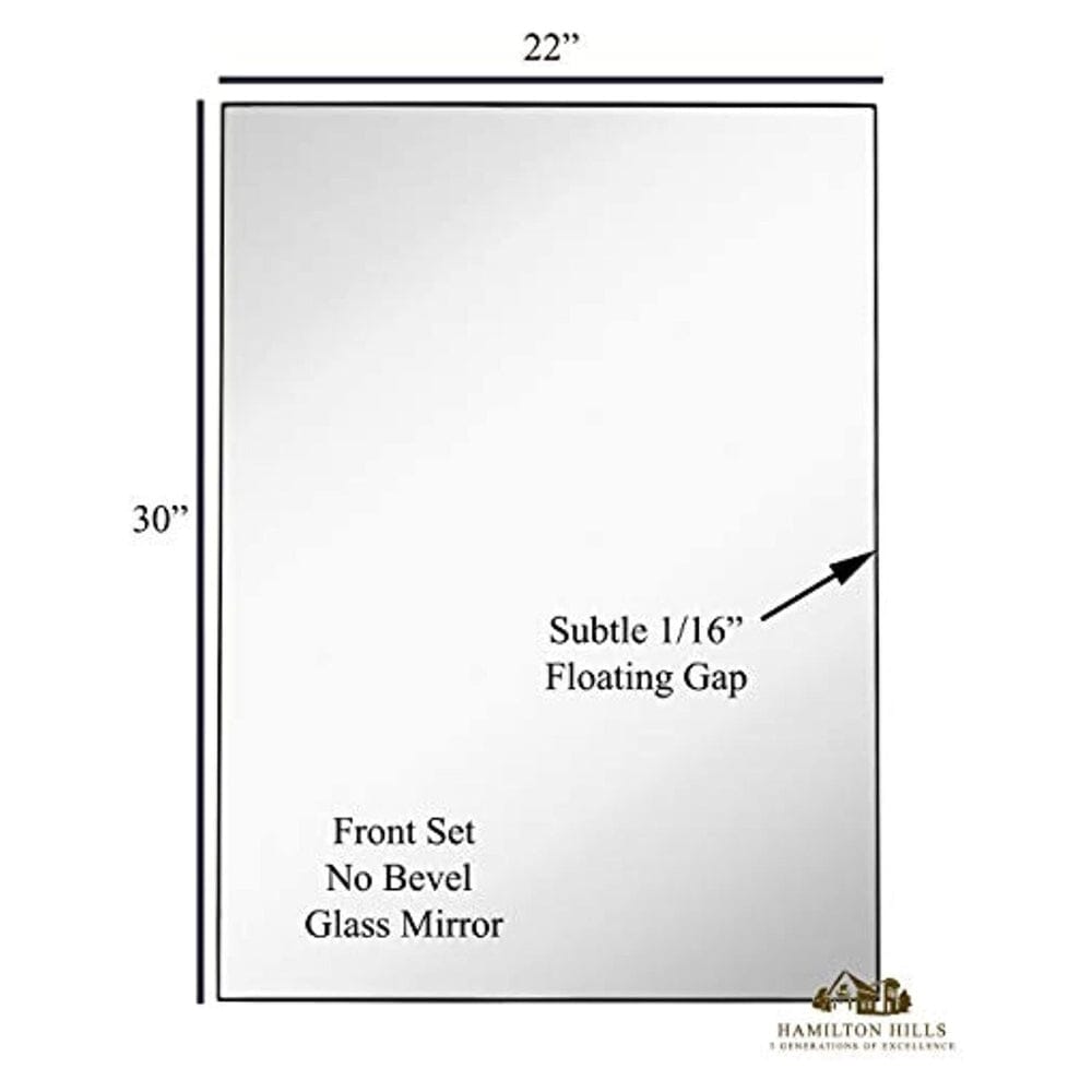 Contemporary Brushed Metal Wall Mirror  (22