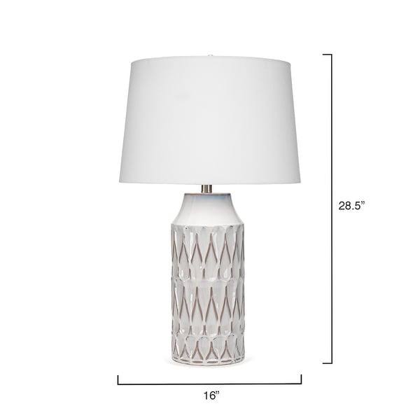 Alden Décor Tessa Ceramic Table Lamp， White