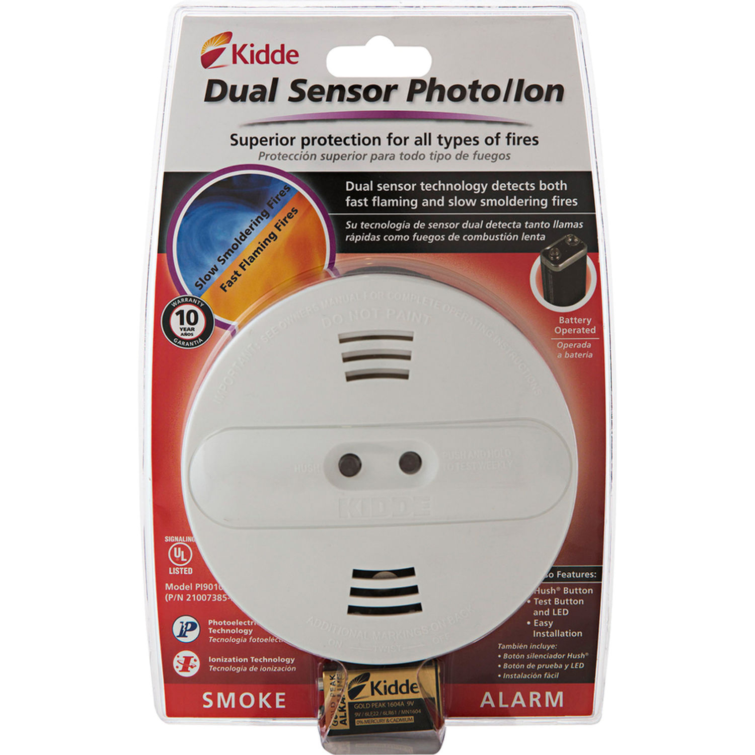 Dual-sensor Smoke Alarm by Kidde Fire and Safety KID21007385N