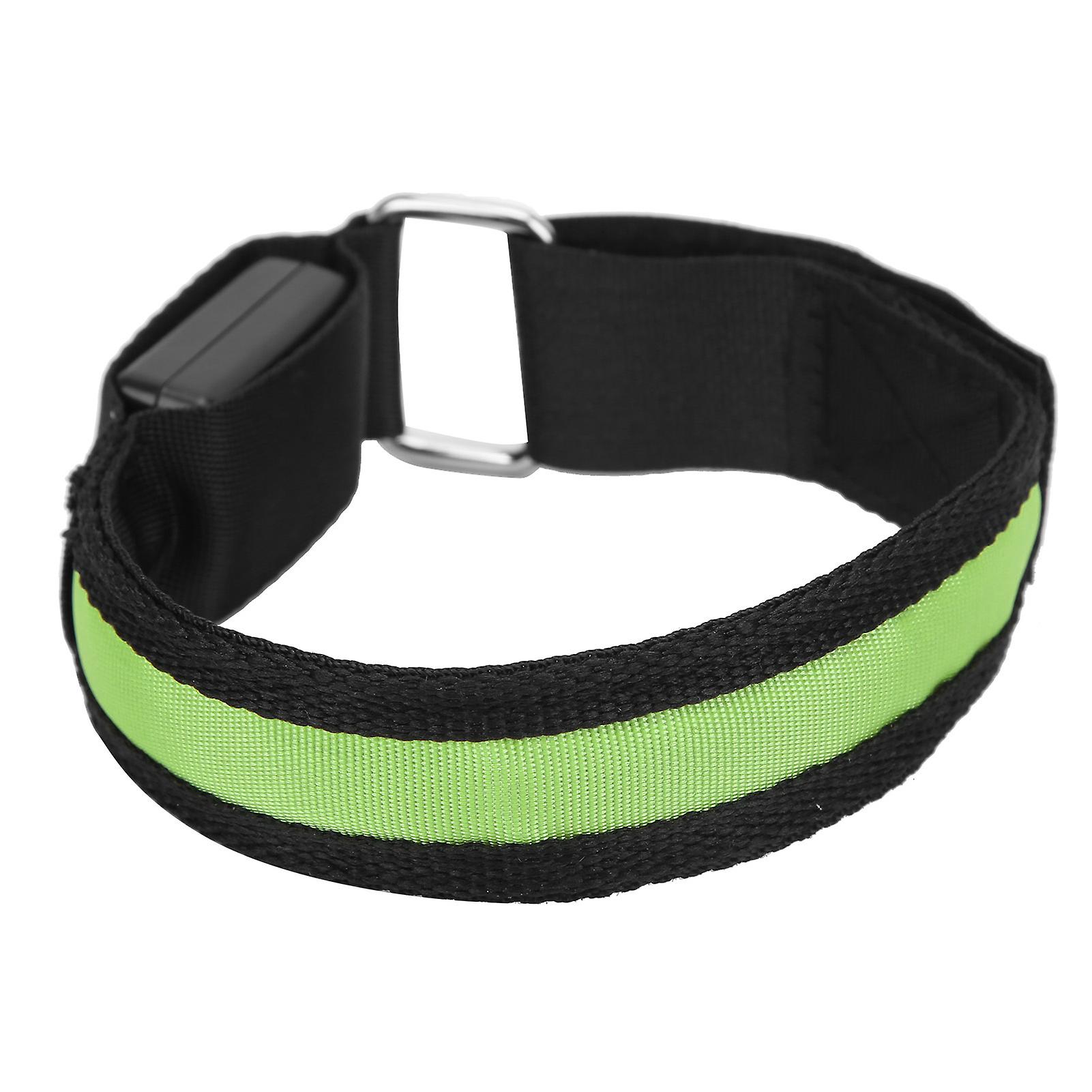 Led Reflective Armband Adjustable 3 Lights Modes For Outdoor Night Running Jogging Cyclinggreen