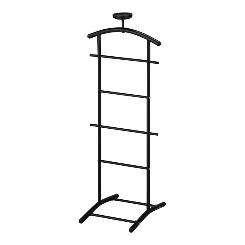 Pilaster Designs Carlsen Modern Metal Suit Valet Stand in Black