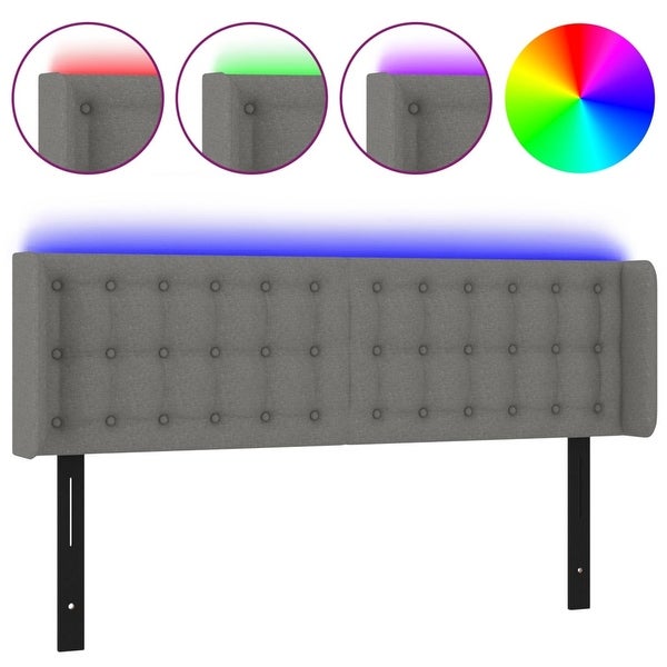 vidaXL LED Headboard Light/Dark Gray multisize Fabric - - 37455488