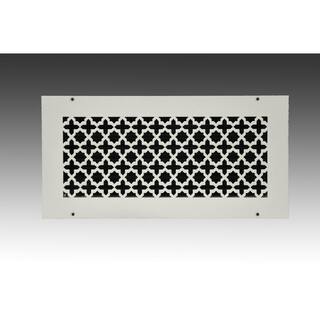 SteelCrest Victorian 14 in. x 6 in. White Powder Coat Steel Wall Ceiling Vent with Opposed Blade Damper TVI14X6SWHH