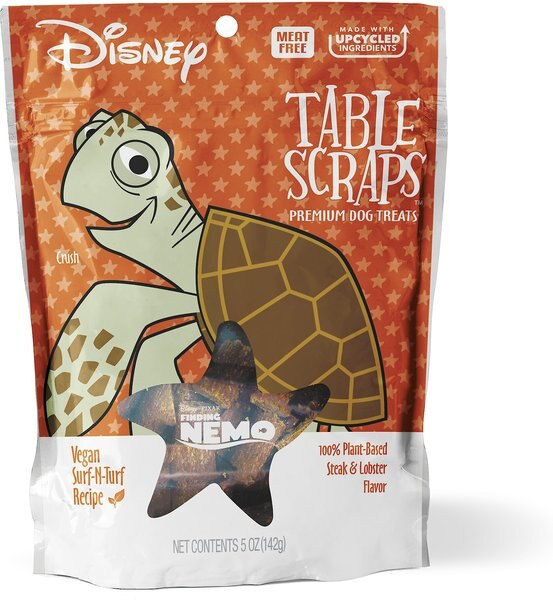 Disney Table Scraps Finding Nemo Vegan Surf-N-Turf Recipe Plant Based Jerky Dog Treats， 5-oz bag