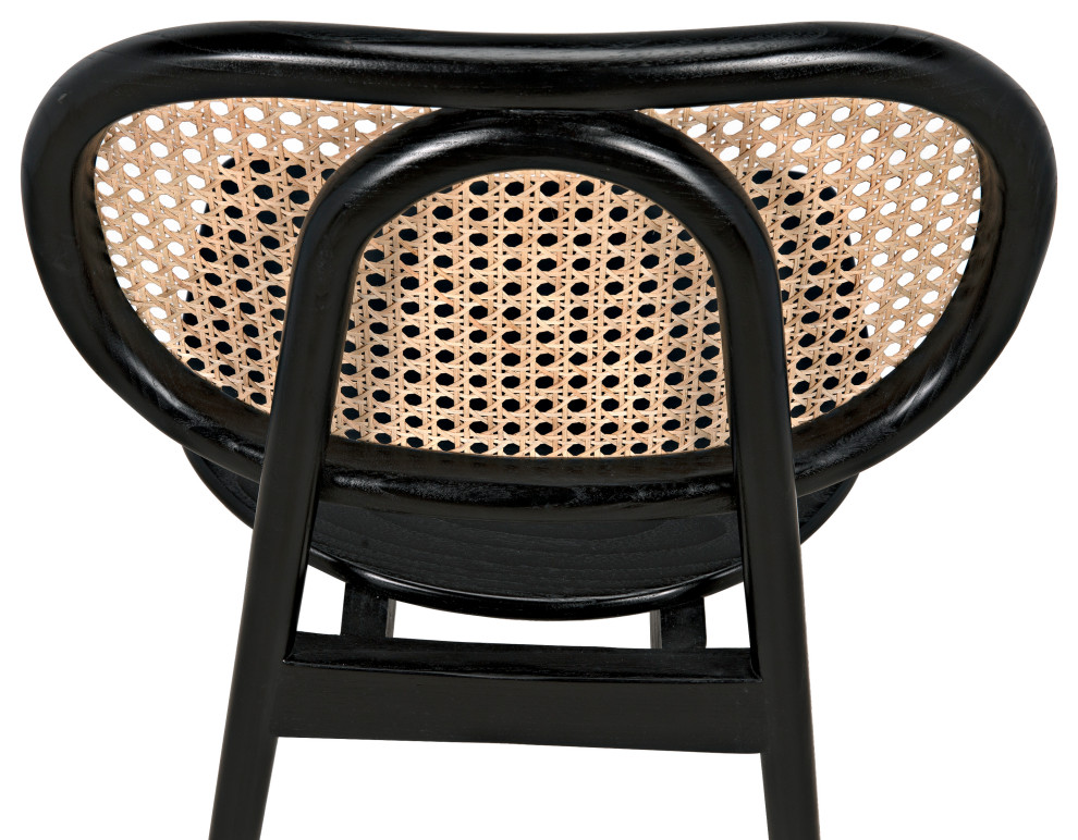 Brahms Chair  Charcoal Black With Caning   Tropical   Dining Chairs   by Noir  Houzz