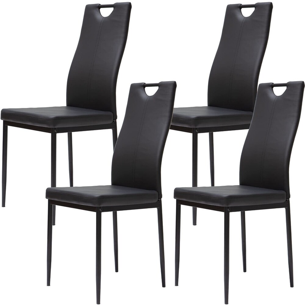 SICOTAS Dining Chairs Set of 4 Living Room Chairs(Black)   N/A