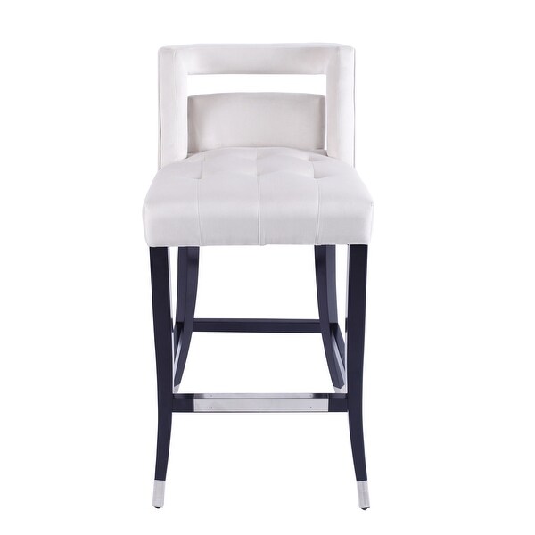 Suede Velvet Barstool with nailheads ， Dining Room Chair with Birch Wood Leg for Dining Room Living Room