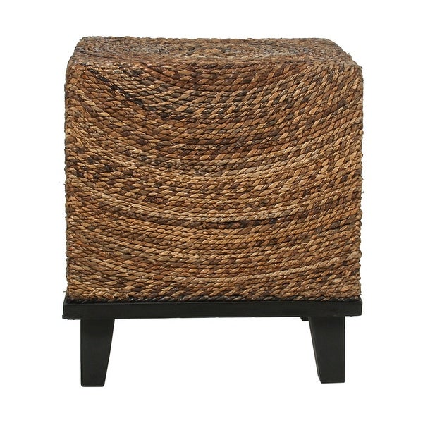 East at Main Natural Abaca Woven Cube Accent Table