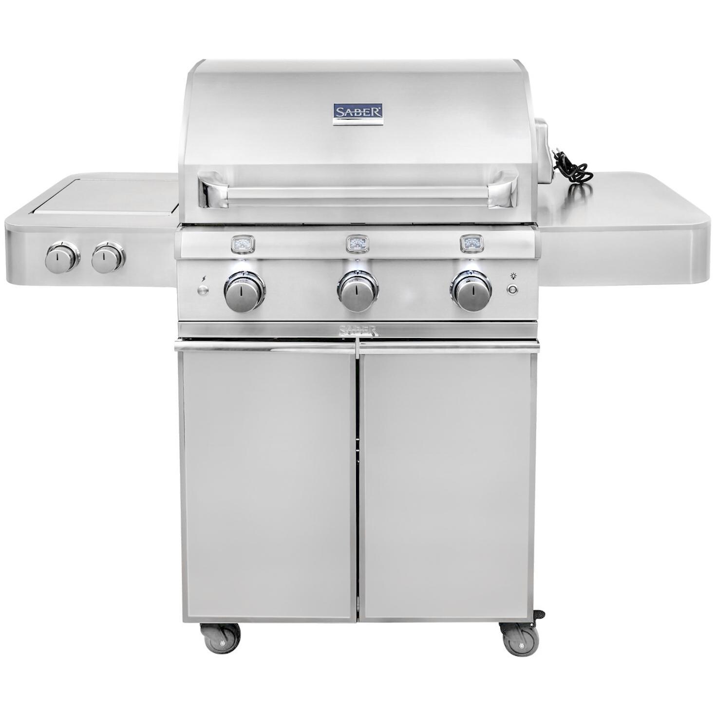 Saber Elite 1500 32-Inch 3-Burner Infrared Propane Gas Grill With Side Burner