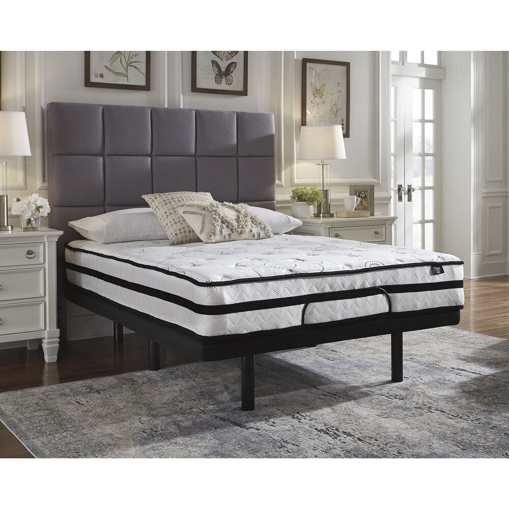 Signature Design by Ashley Chime 10 Inch Hybrid Black/White 2 Piece Mattress Package