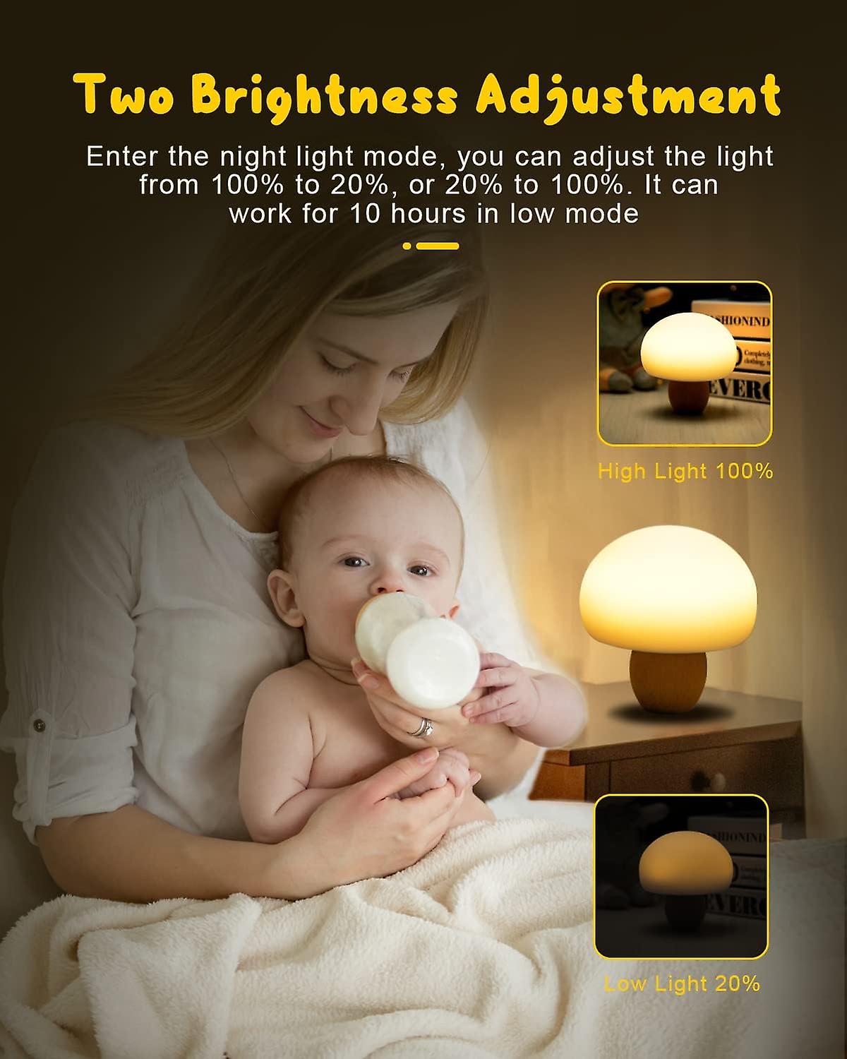 Cute Mushroom Lamp Silicone Mushroom Night Light Dual Modes 7 Color Changing Dimmable Kids Touch Night Light For Bedroom Nursery Baby Toddler Girls Bo