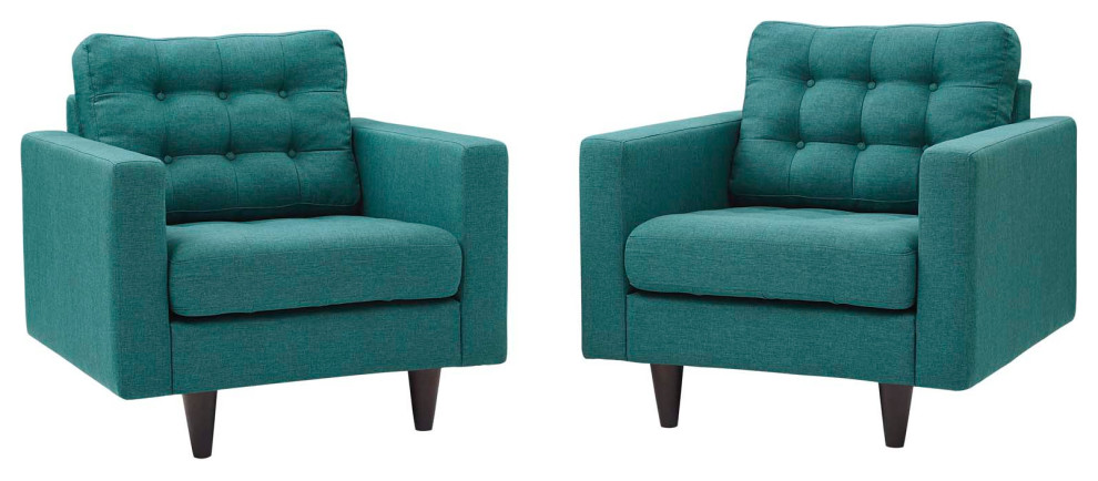 Empress Armchair Upholstered Fabric  Set of 2   Midcentury   Armchairs And Accent Chairs   by Kolibri Decor  Houzz