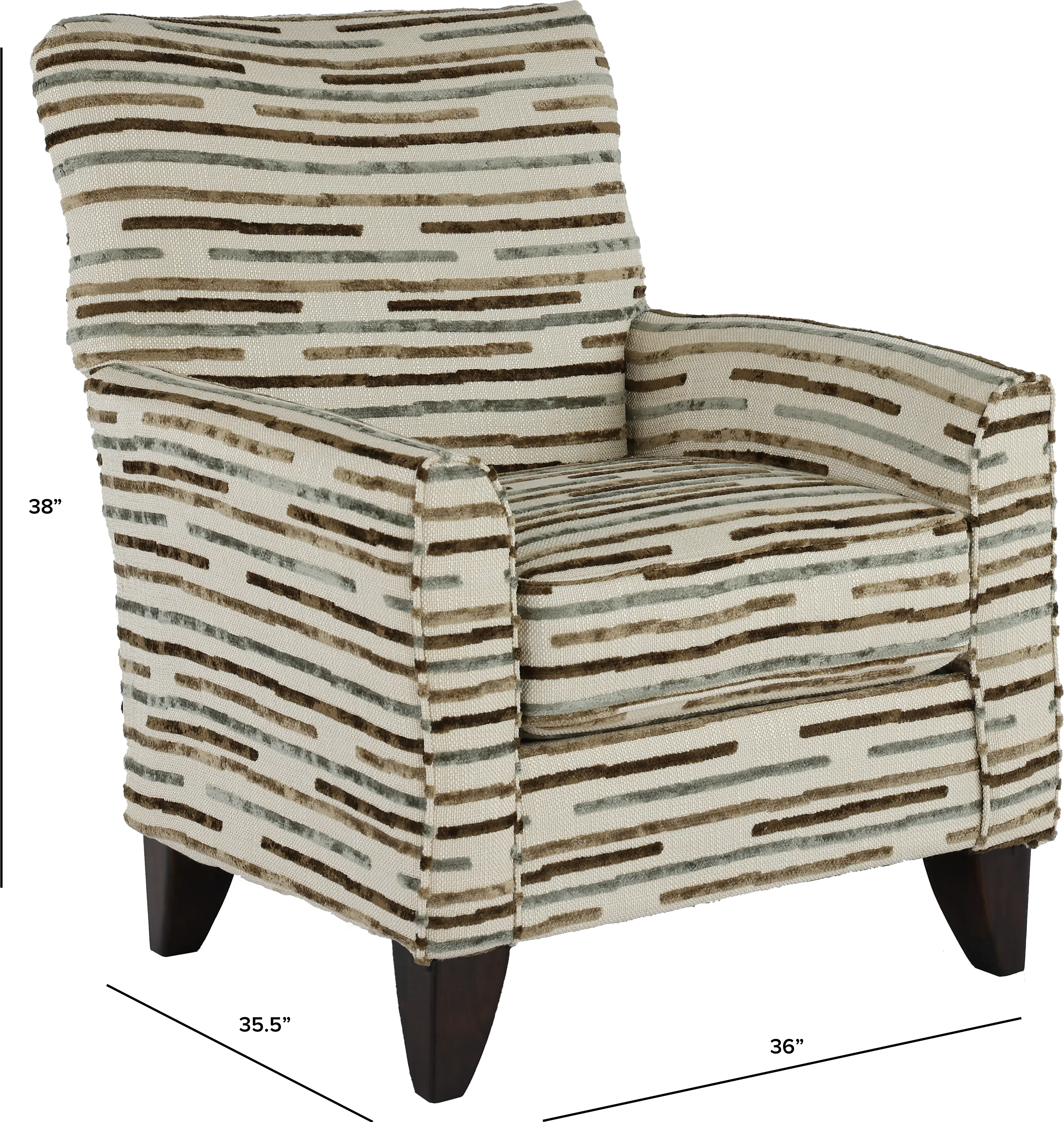 Raven Beige Striped Accent Chair