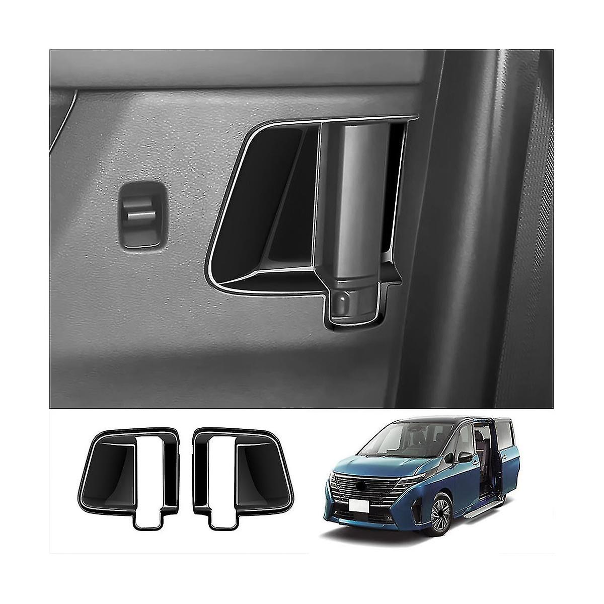 Bright Black Texture Middle Door Inner Handle Bowl Cover Trim For C28 2022-2023 Car Accessories