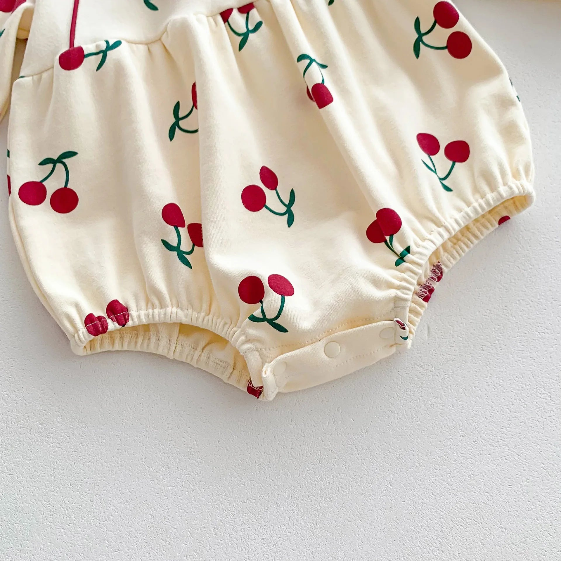 Spring Newborn Girls Romper Baby Clothes Baby Cherry Print Butterflies Long Sleeve Jumpsuit Climb Clothes Baby Cotton Clothing