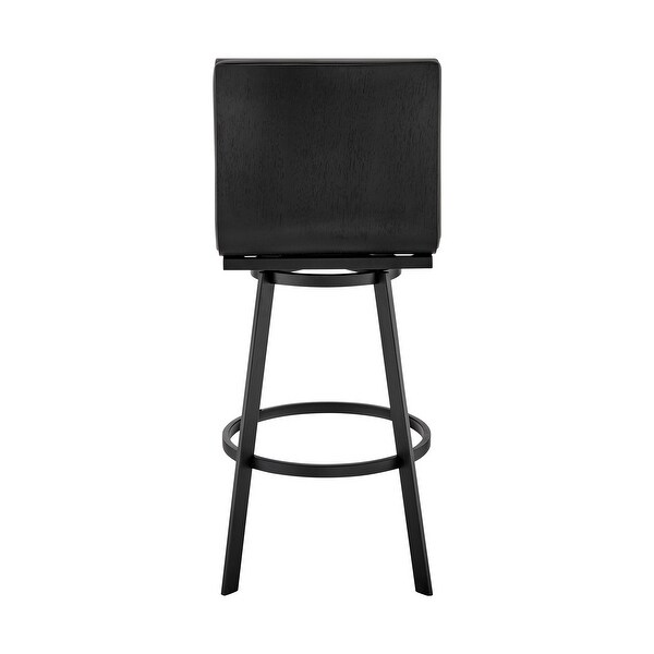 Jermaine Swivel Bar or Counter Stool in Faux Leather with Metal Frame