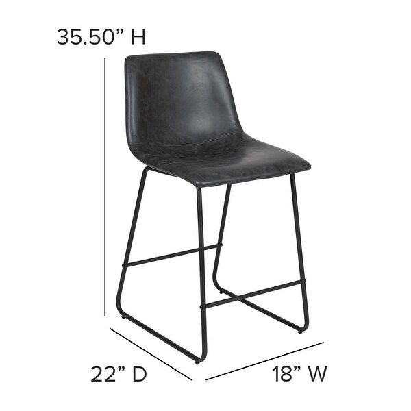 LeatherSoft Counter-height Stools (Set of 2)