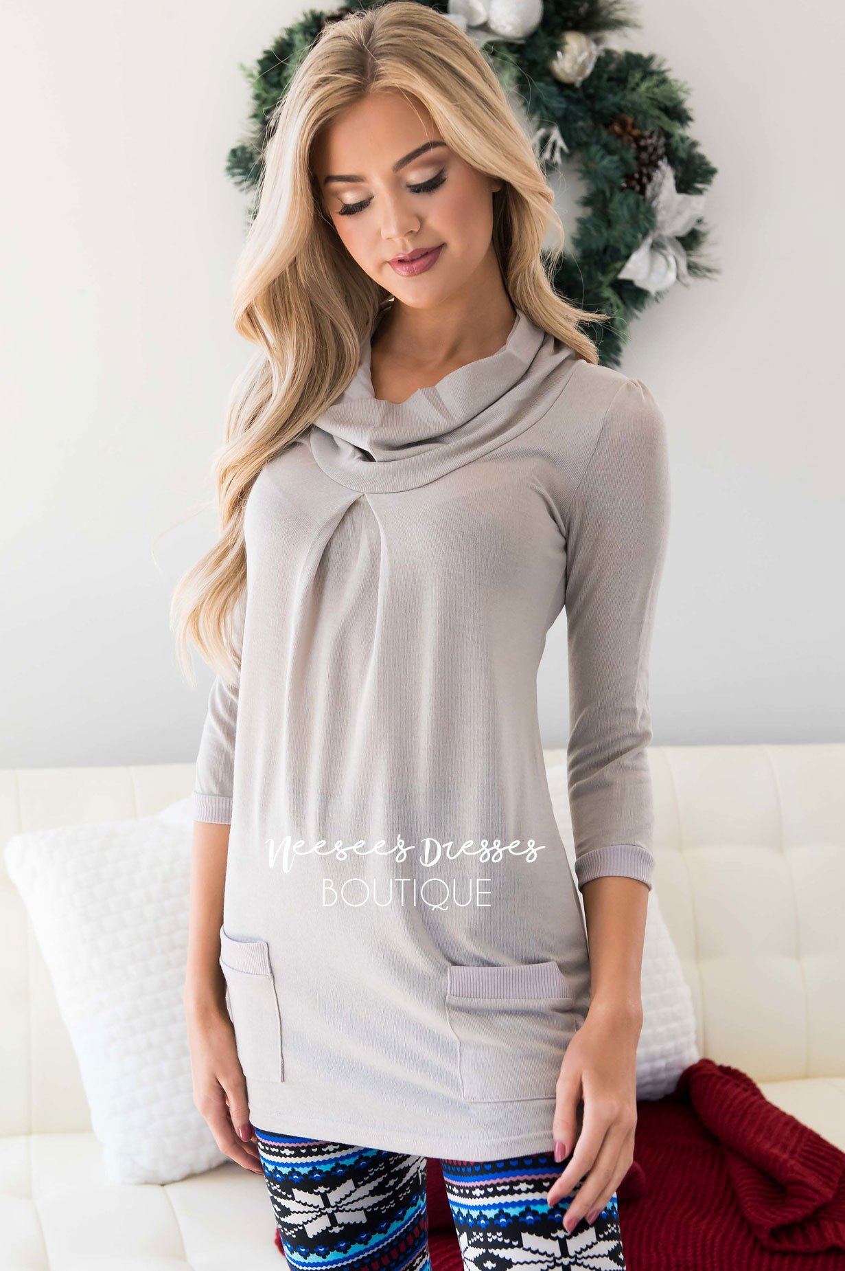 Cowl Neck Pocket Tunic