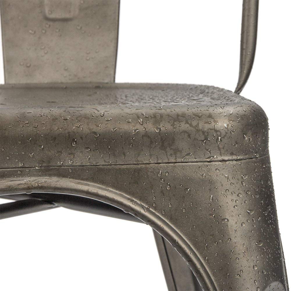 Lacoo Bistro Dining Chair， Set of 4， Gunmetal