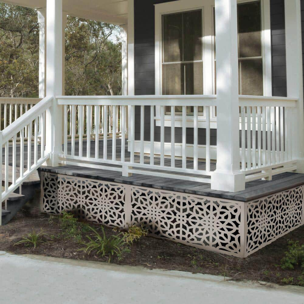 Barrette Outdoor Living 2 ft. x 4 ft. Fretwork Clay Polypropylene Decorative Screen Panel 73004787