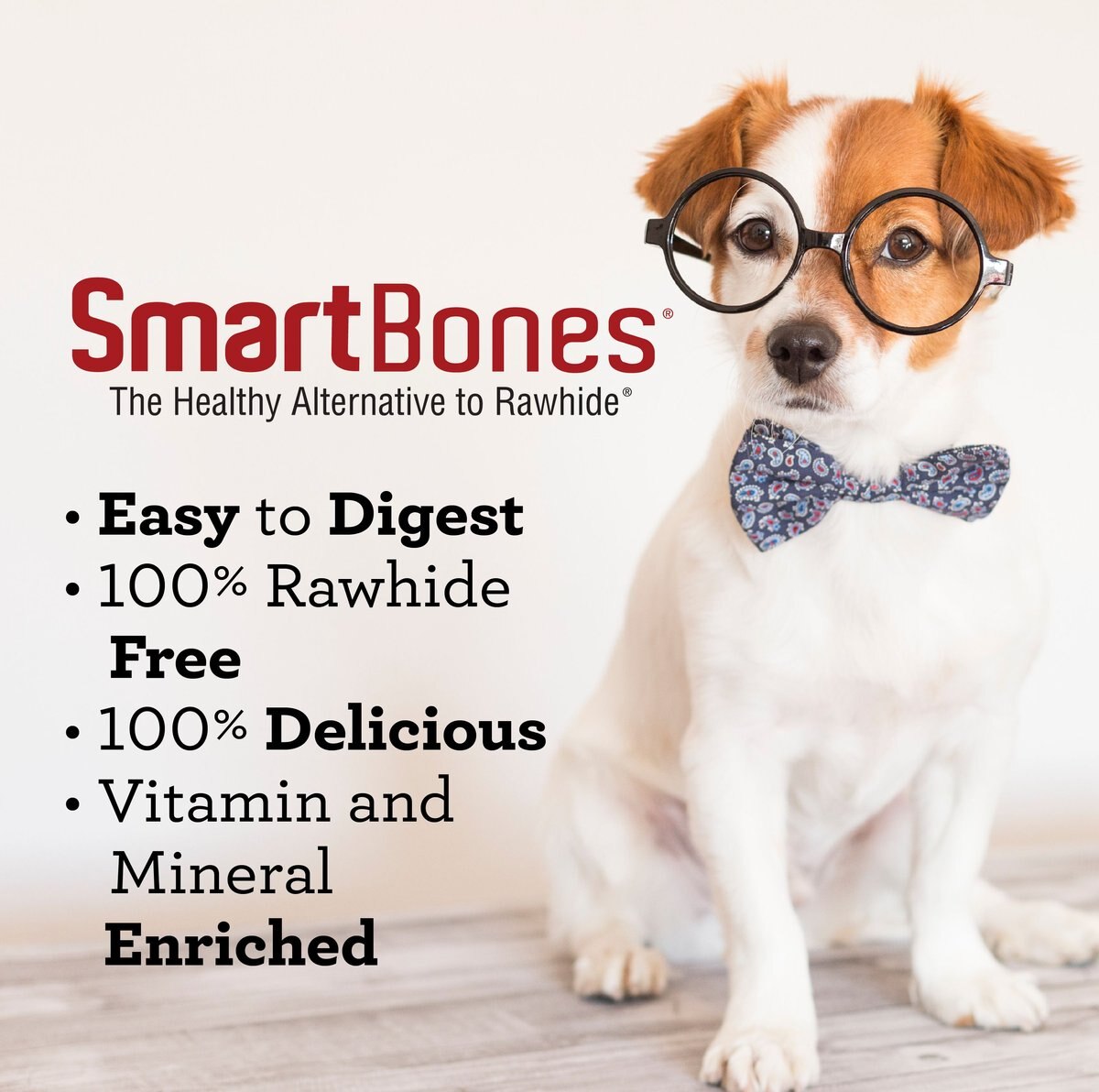 SmartBones Triple Flavor Dual Wraps Real Chicken， Pork and Peanut Butter Dog Treats， 8 count