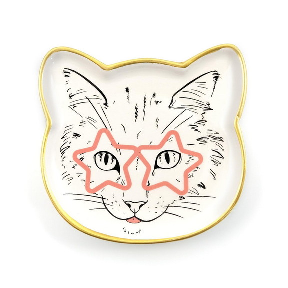 Se7en20 Cat Dish Plate   Small Ceramic Catchall Di...