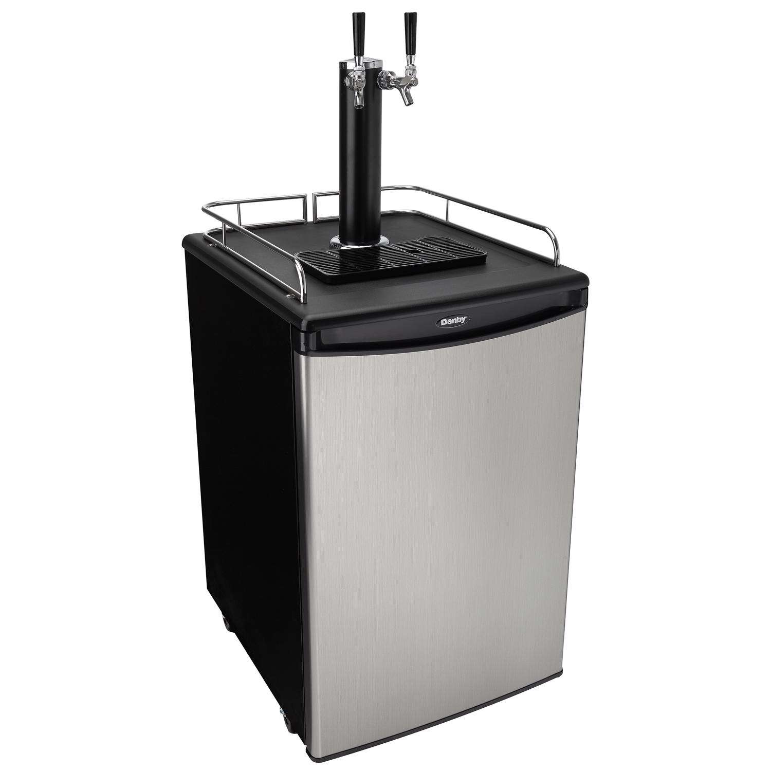 Danby 5.4 ft Black/Silver Stainless Steel Double Keg Cooler 115 W