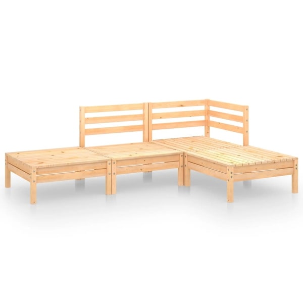 vidaXL 4 Piece Patio Lounge Set Solid Pinewood